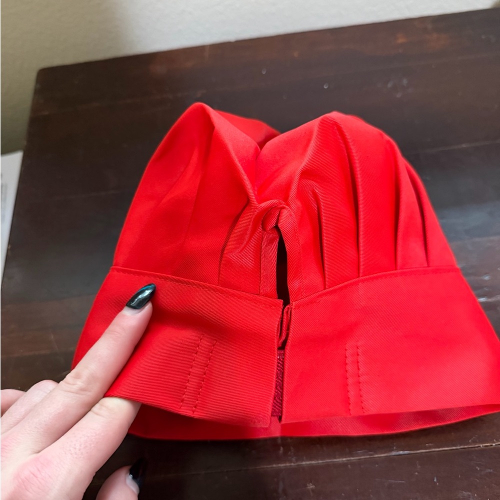 Chef Hat Unisex Adult Mushroon Design Adjustable Set of 3 Black Red White - Picture 6 of 8